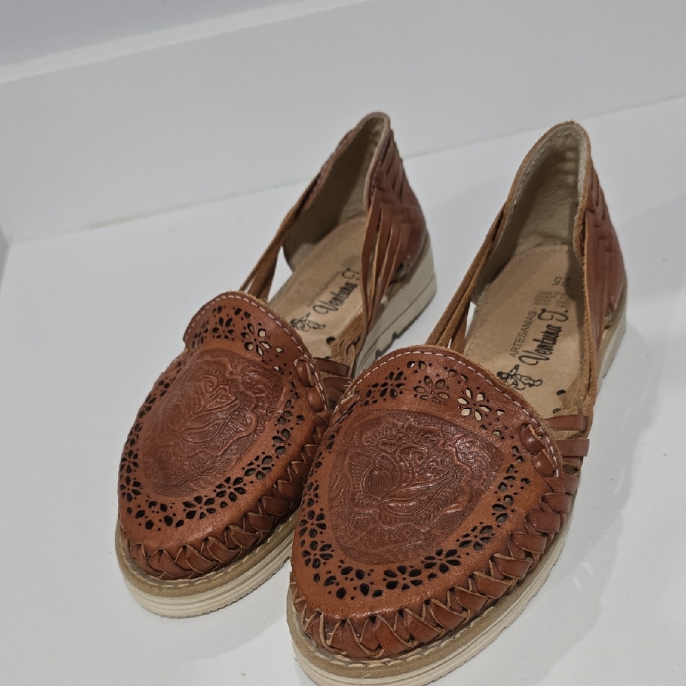 Ventura J. ARTESANIAS MEXICANAS Brown Leather Women's Shoes